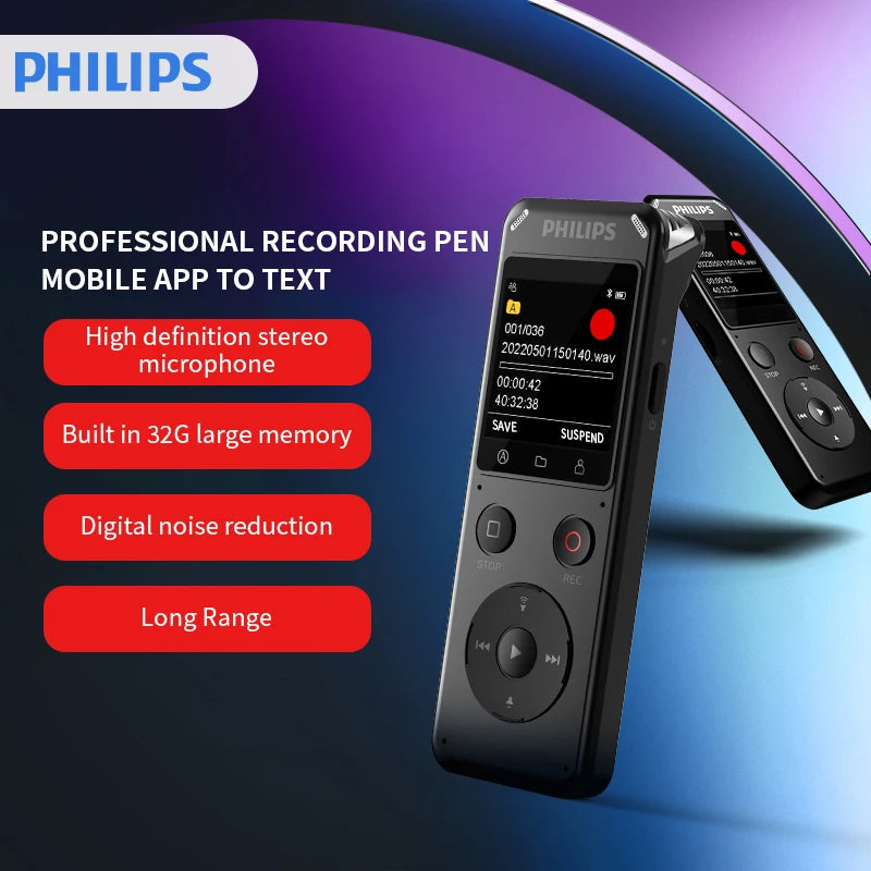 Philips VTR6960 100% Original  Voice Recorder 192K HD Recording