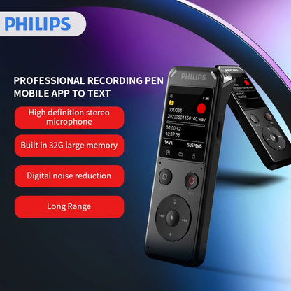 Philips VTR6960 100% Original  Voice Recorder 192K HD Recording