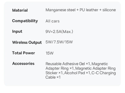 Baseus Car Phone Holder for iPhone 12-16 Wireless Charger