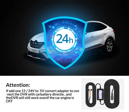 E-ACE 2K Car DVR WIFI GPS Stream Media Mirror Optional