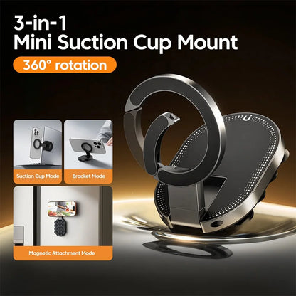 3 In 1 Magnetic Suction Cup Stand Bracket 360° Rotatable Phone Holder