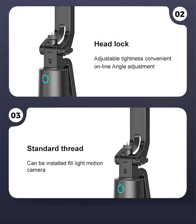 AI Face Tracking Tripod Intelligent Smart Selfie Stick Foldable