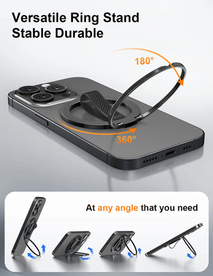Magnetic Ring Phone Holder with Silicone Cord