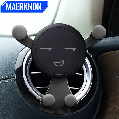 Gravity Car Phone Holder Air Vent Clip Smile Face