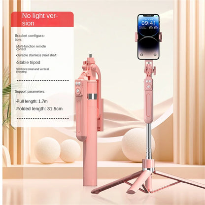 BSLIUFANG Selfie Stick Wireless Tripod Stand with Light