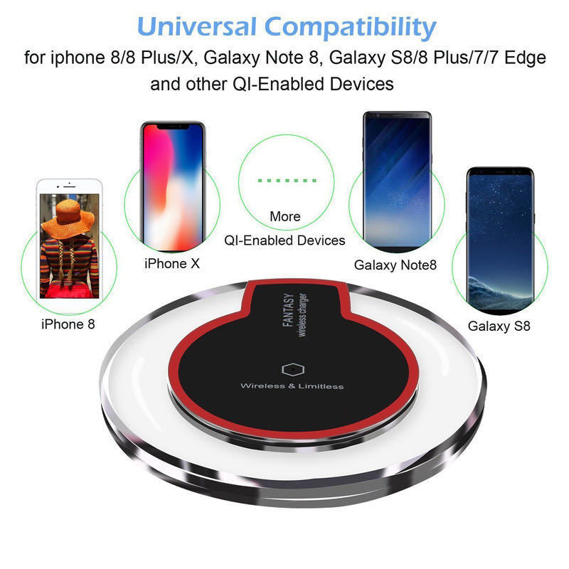 New Wireless Charging Dock Charger Crystal Round Charging Pad