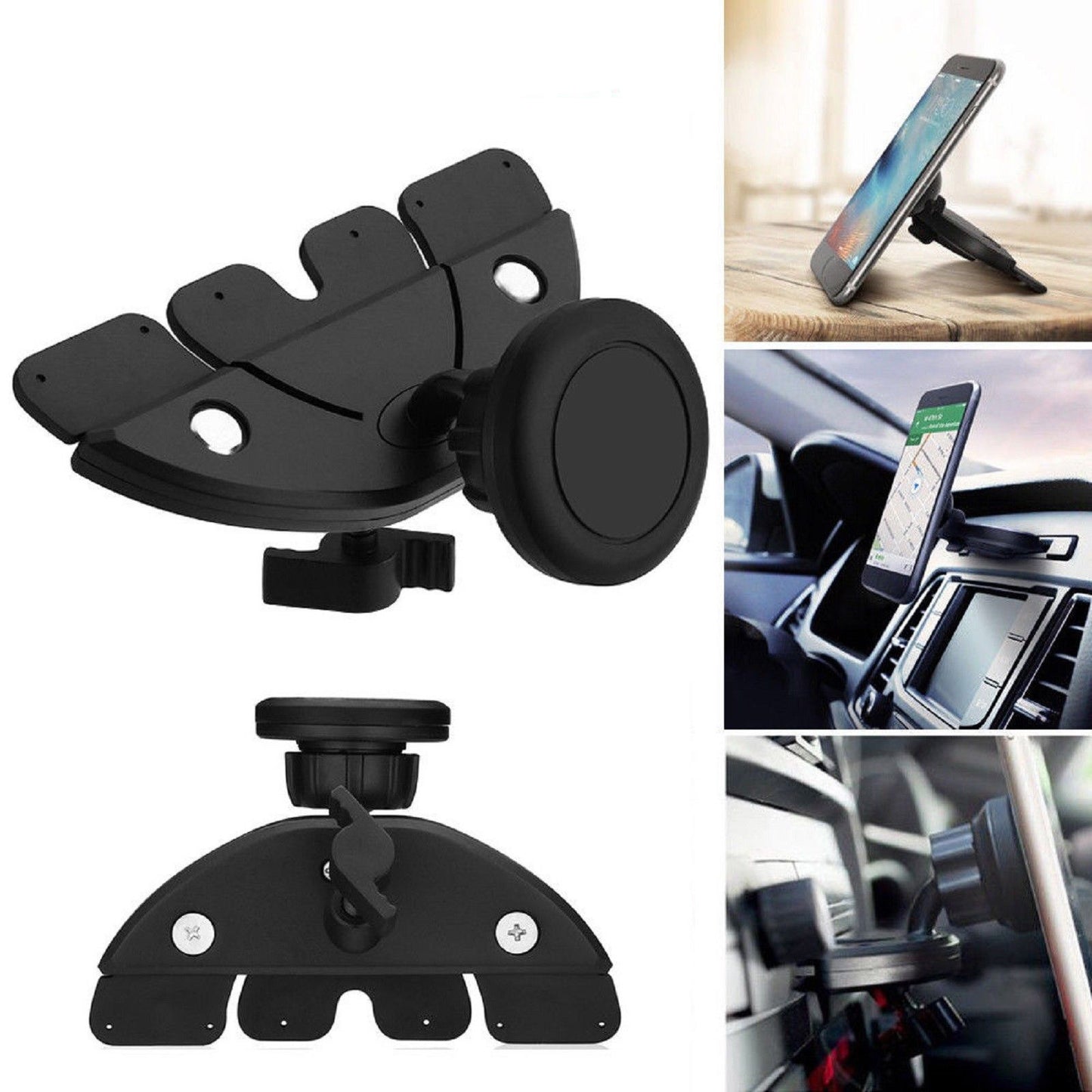 Slot Car Cradle-less Mount Holder Universal Rotating Car Phone Holder