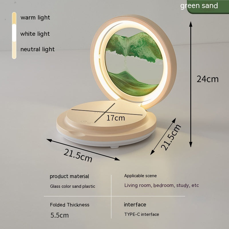Creative Quicksand Painting Mobile Phone Charging Desk Lamp