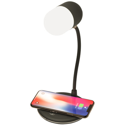 3 IN 1 Desk Lamp With Qi Wireless Charger 5W Bluetooth Speaker