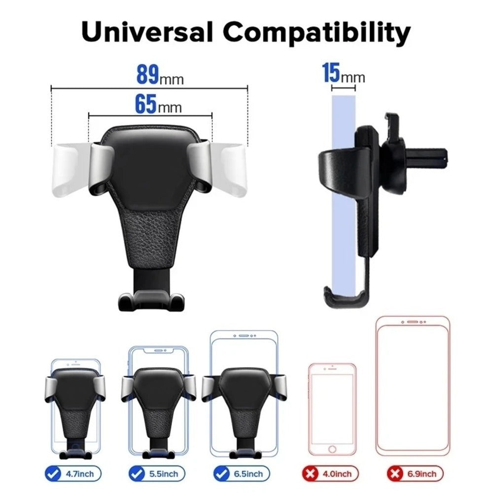 Universal Gravity Phone Holder Car Air Vent Mount Metal Mobile Stand