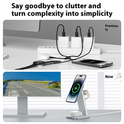 Folding Alloy Three-in-one Wireless Charger