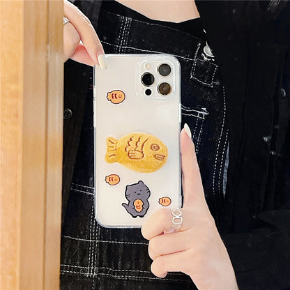 Cat Plush Taiyaki Stand Phone Case