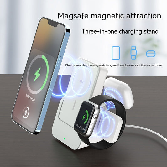 Magnetic Wireless Power Bank Mobile Phone Holder 10000 MA Three-in-one Multifunctional Charging Base