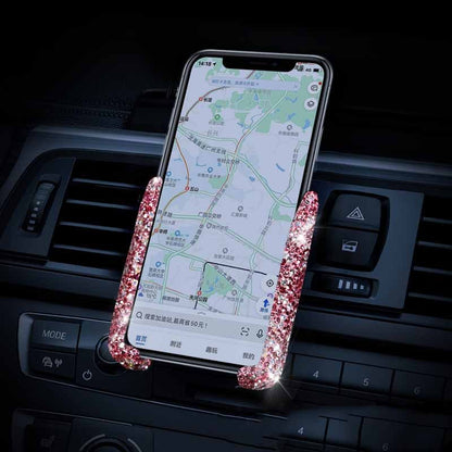 Car Air Outlet Diamond-encrusted Mobile Phone Holder