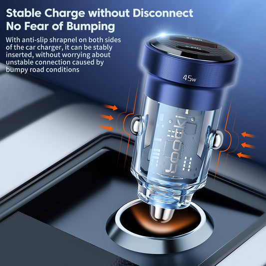 Fashion Simple Transparent Car Phone Charger