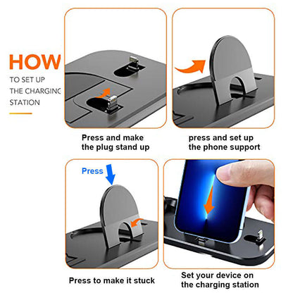 3 In1 Wireless Charger Dock Charging Stand For Watch Mobile Phone