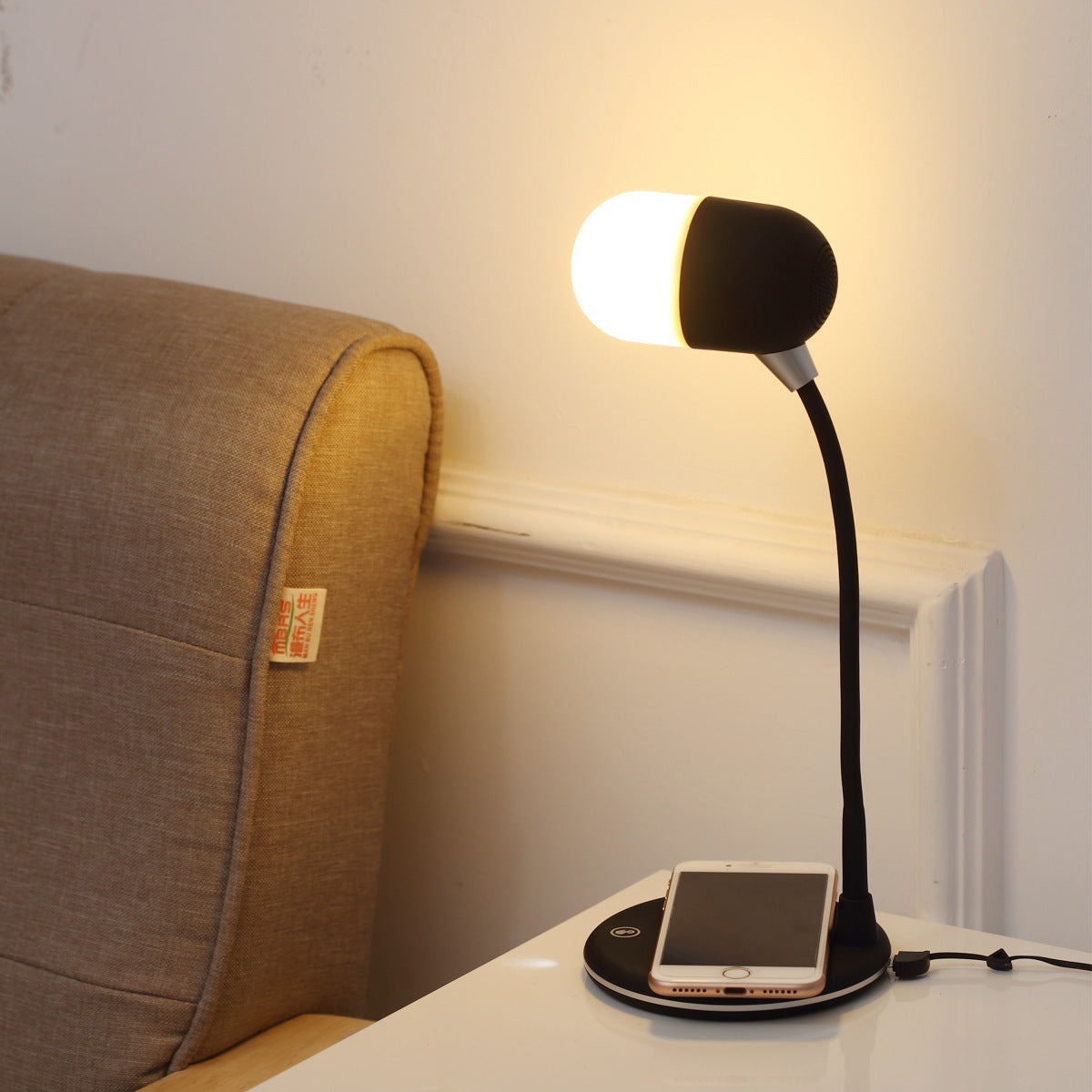 3 IN 1 Desk Lamp With Qi Wireless Charger 5W Bluetooth Speaker