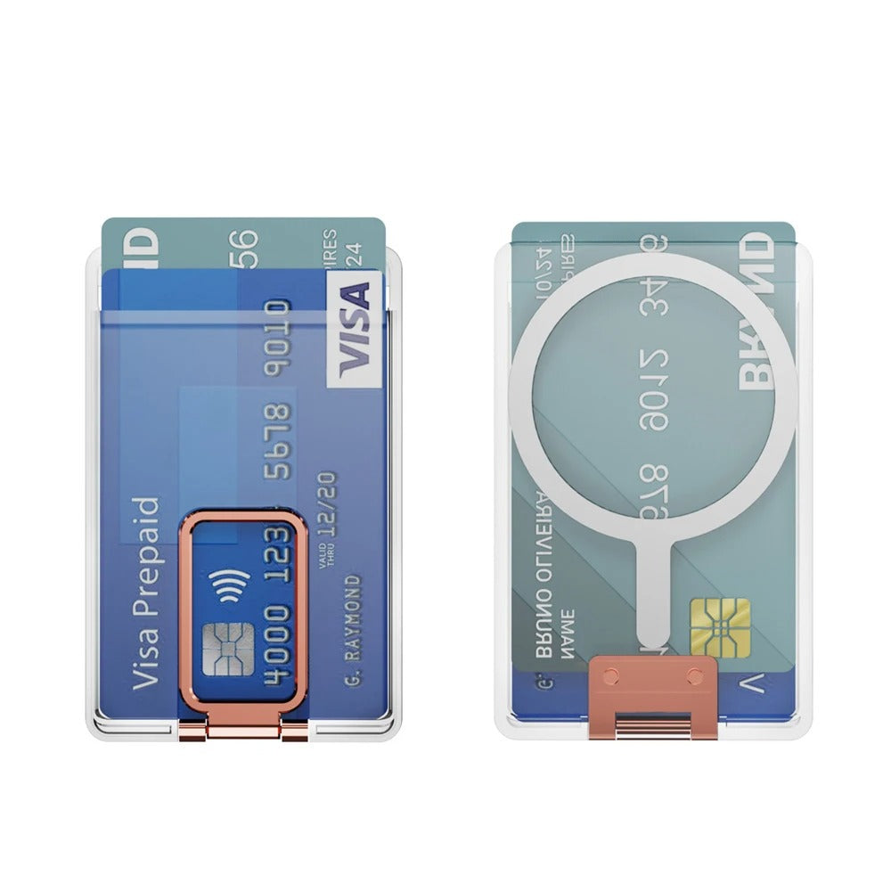 Card Holder Magnetic Card Bracket Transparent Support