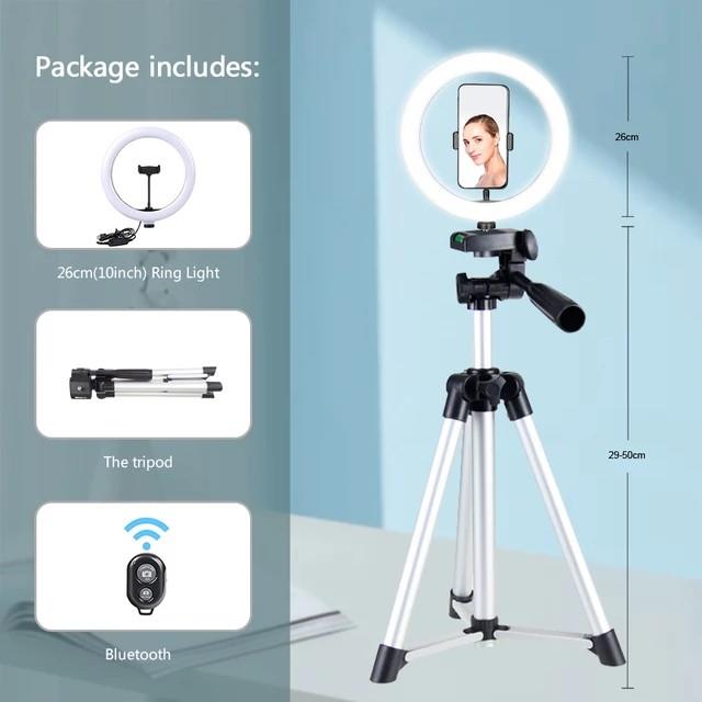 Led Selfie Phone Lamp With Tripod Stand Holder Youtube Video