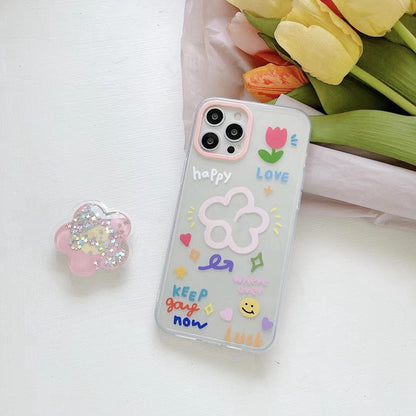 Simple Stand Mobile Phone Case Transparent Soft Shell