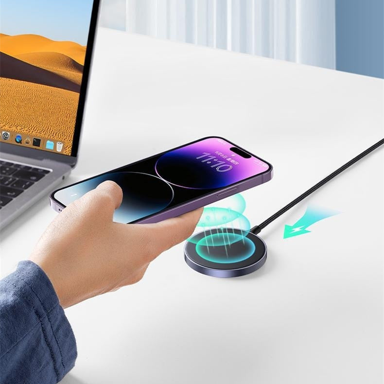 Wireless Charger Adsorbs Mobile Phone Magnetic Suction Weaving