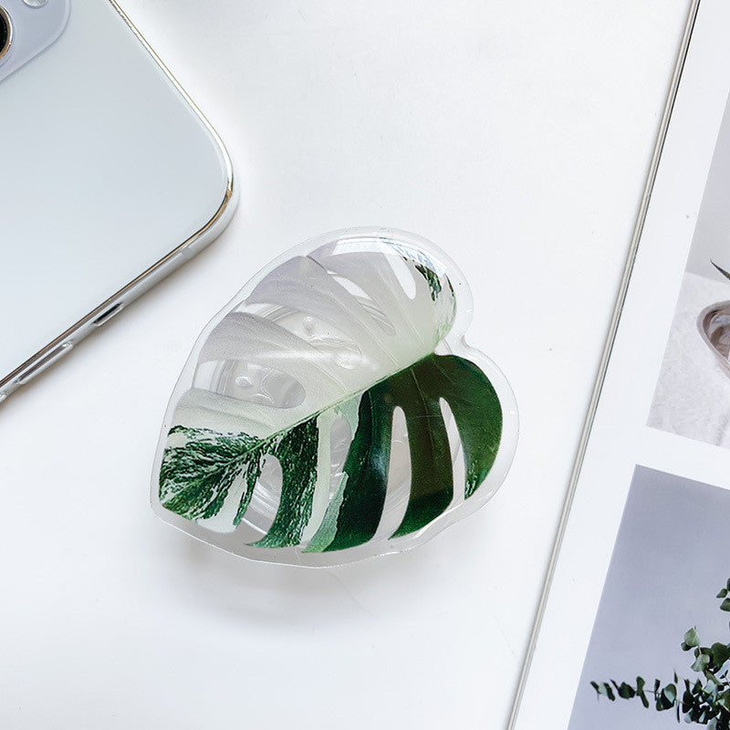 Cute Green Leaves Smartphone Holder Finger Stand