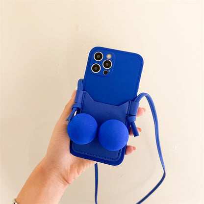 Blue Decompression Soft Ball Applicable Card Bag Mobile Phone Case