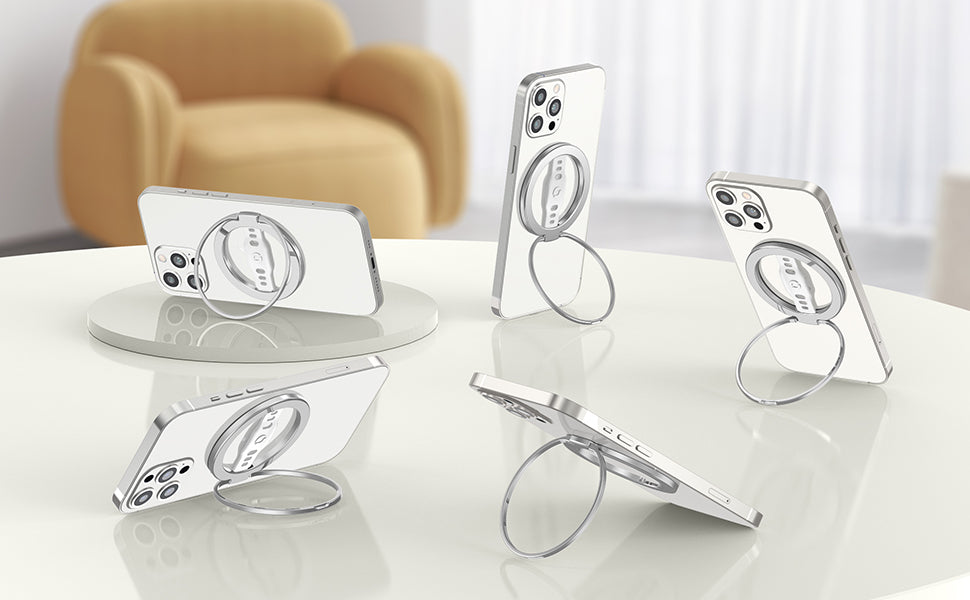 EWA Magnetic Phone Grip and Stand with Silicone Finger Strap