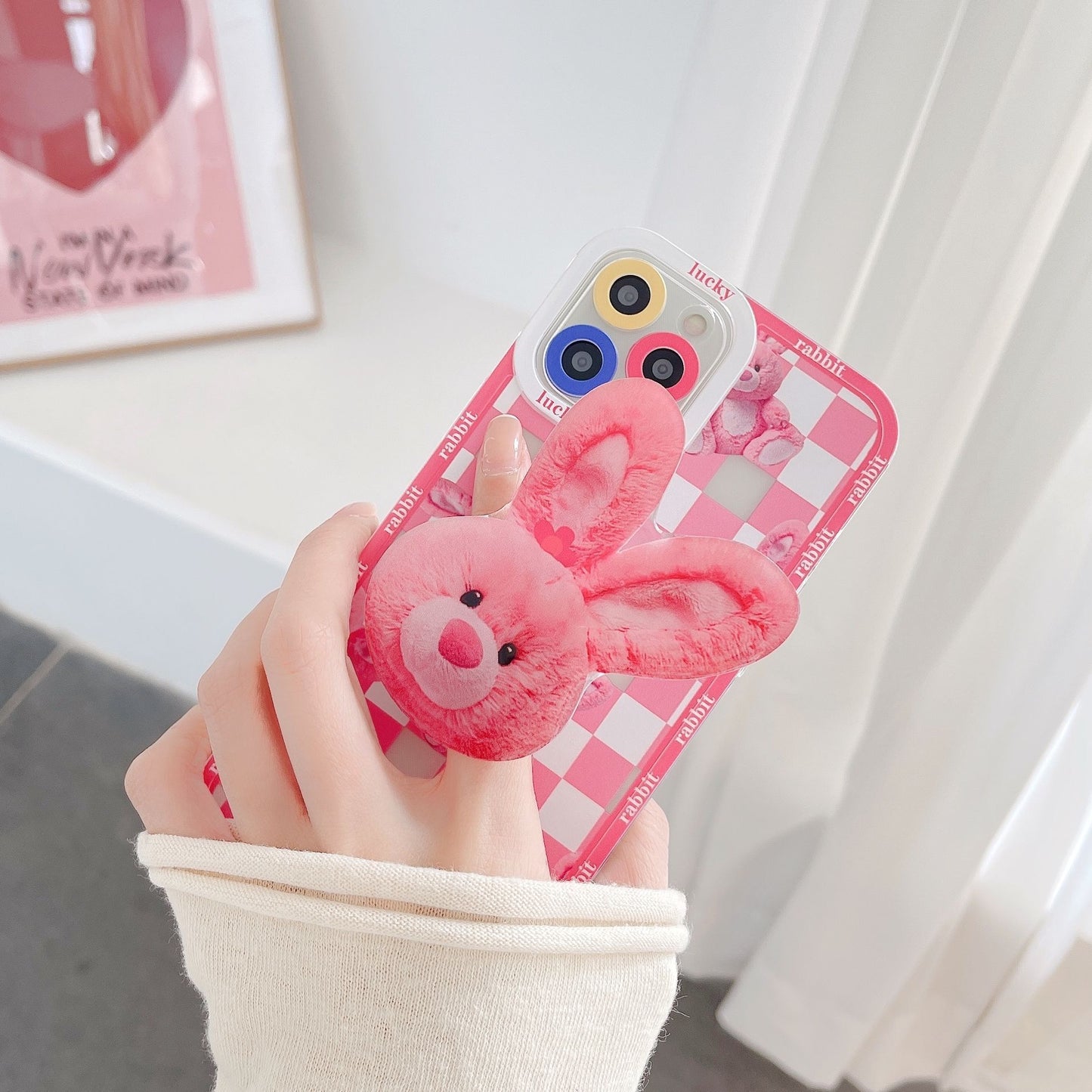 Silicone Phone Case With Cute Rabbit Stand