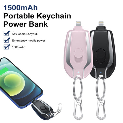 1500mAh Mini Power Emergency Pod Keychain Charger