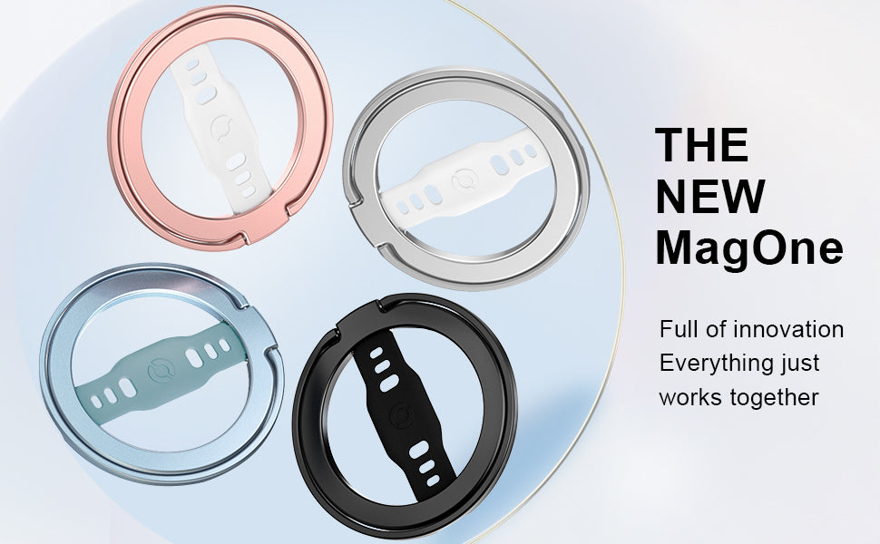 EWA Magnetic Phone Grip and Stand with Silicone Finger Strap