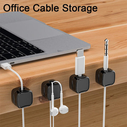 Magnetic Cable Clip Under Desk Cable Management Adjustable Cord Holder
