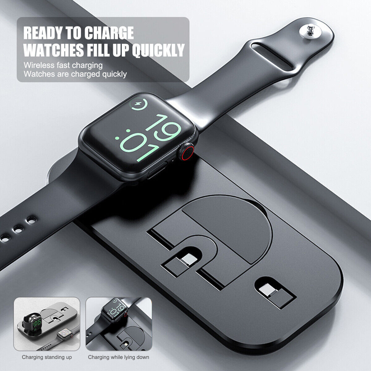 3 In1 Wireless Charger Dock Charging Stand For Watch Mobile Phone