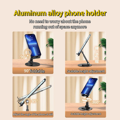 Foldable Phone Stand For Desk - Height Adjustable Cell Phone Holder