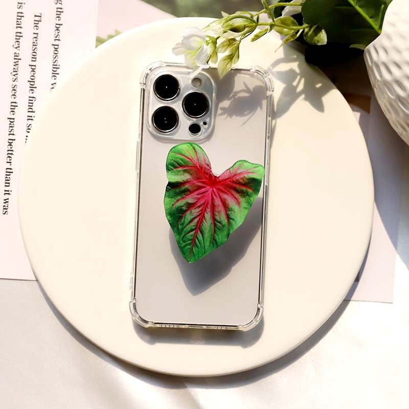 Acrylic Artificial Plant Leaf Airbag Foldable Mobile Phone Holder