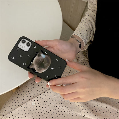 Funny And Cute Kitten Stand Phone Case English Soft Shell
