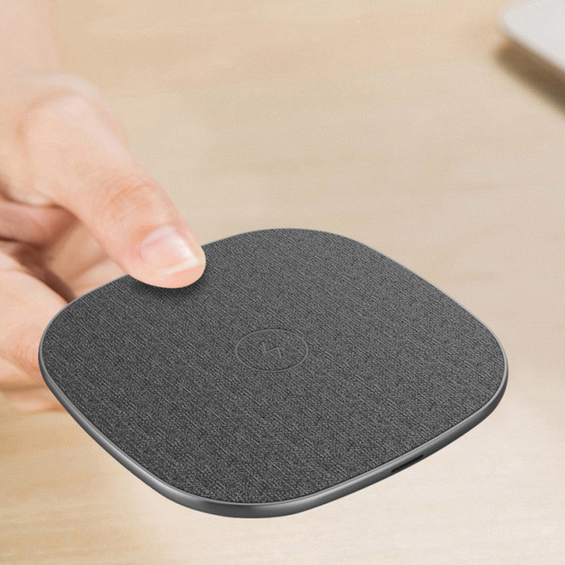 Metal Cloth Wrapper Leather Wireless Charger