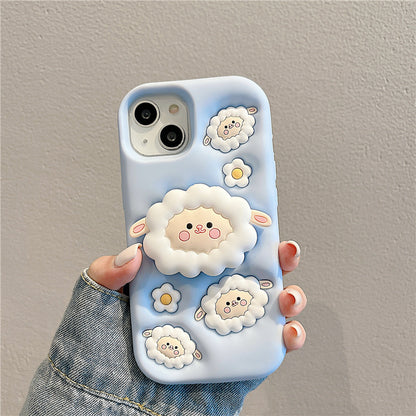 Cartoon Sheep Stand Phone Case