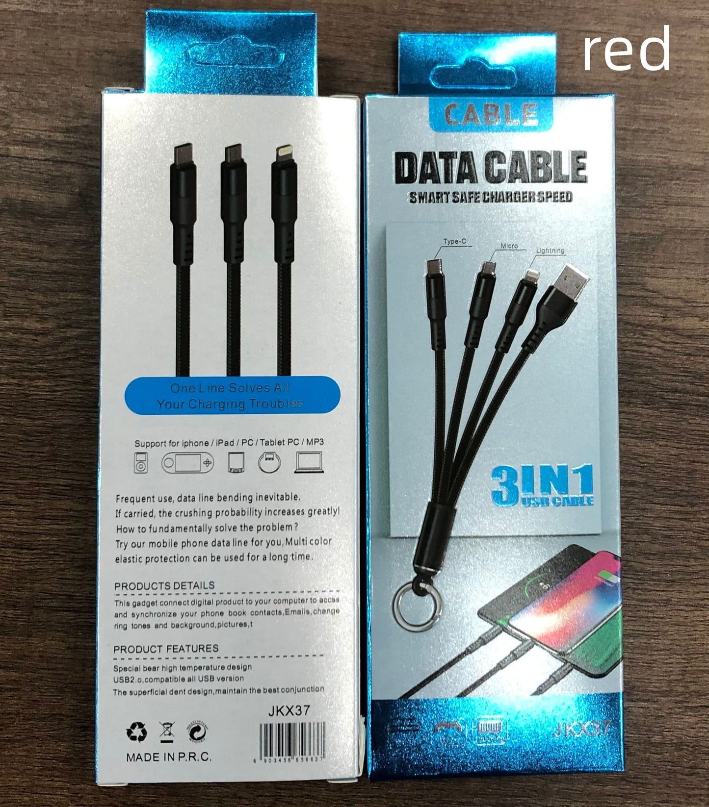 3 In 1  Multi Charger Cable For Phone Super Fast Charging