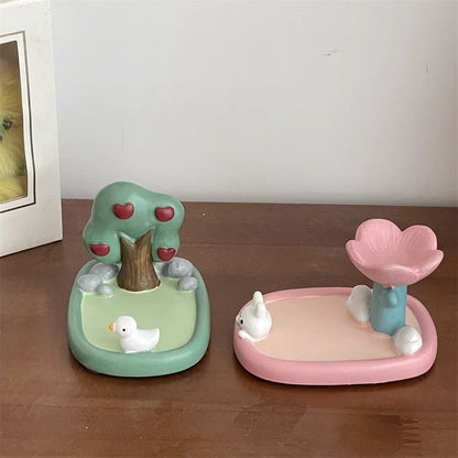 Cute Tulip Rabbit Resin Phone Holder