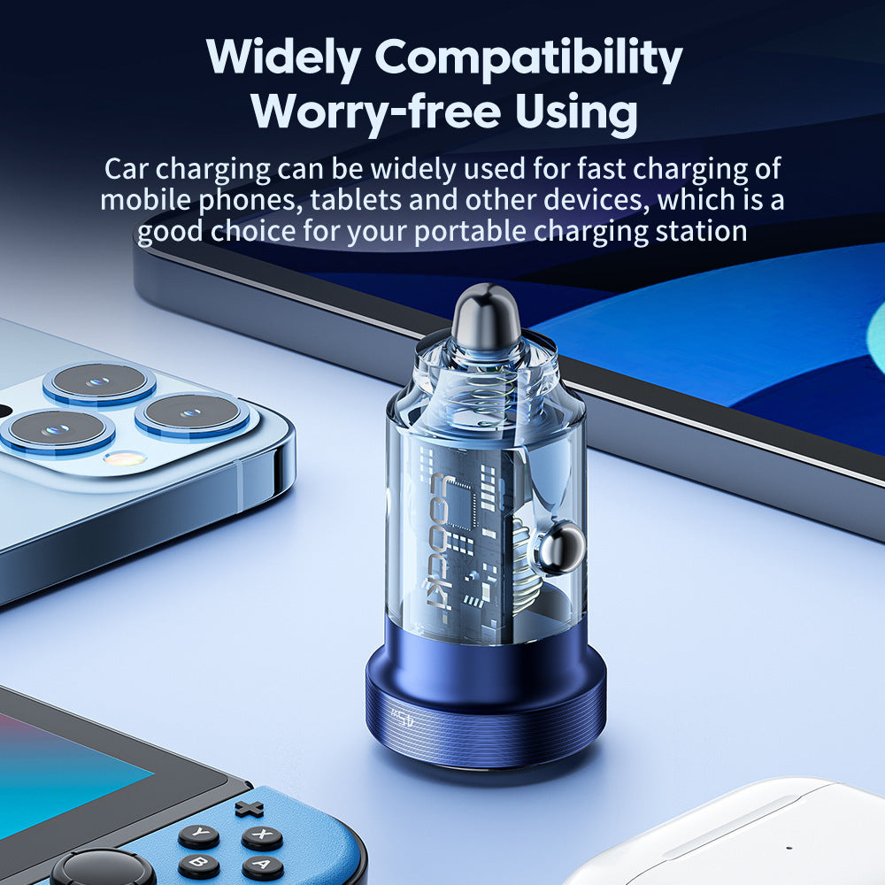 Fashion Simple Transparent Car Phone Charger