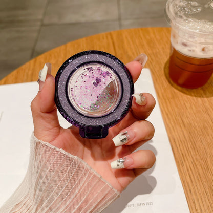 Creative Quicksand Back Sticker Fastened Ring Mobile Phone Holder