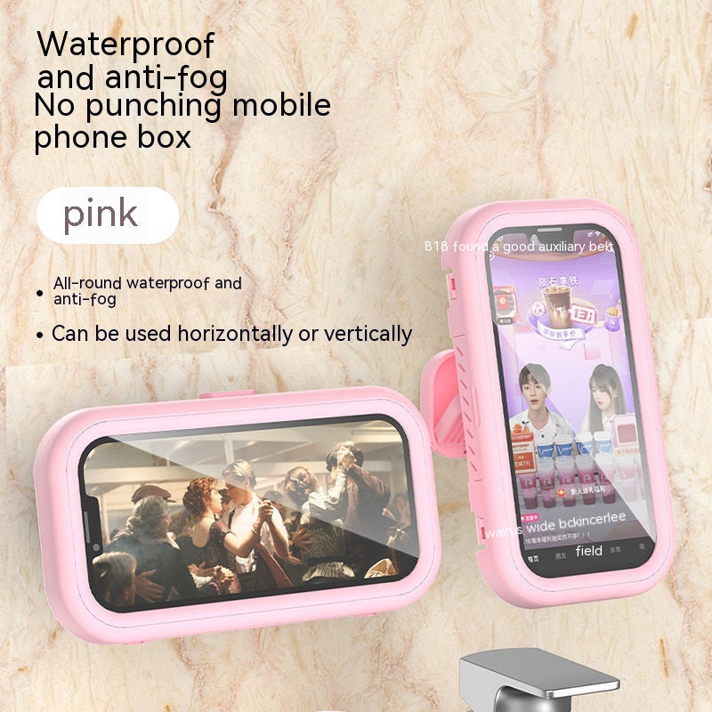 Bathroom Rotatable Waterproof Mobile Phone Box Punch-free