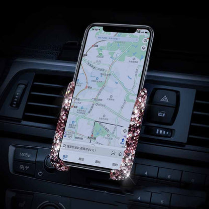 Car Air Outlet Diamond-encrusted Mobile Phone Holder