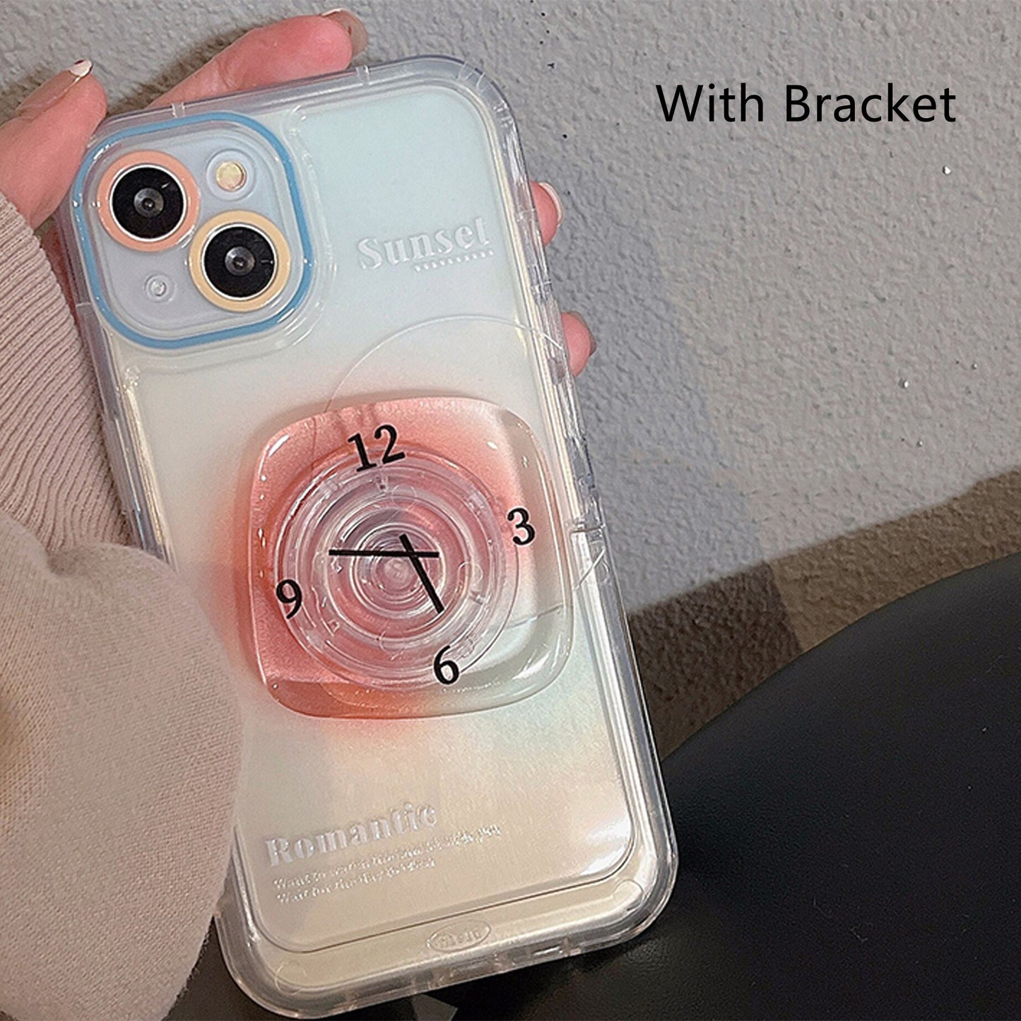 Smudge Clock Transparent Stand Phone Case