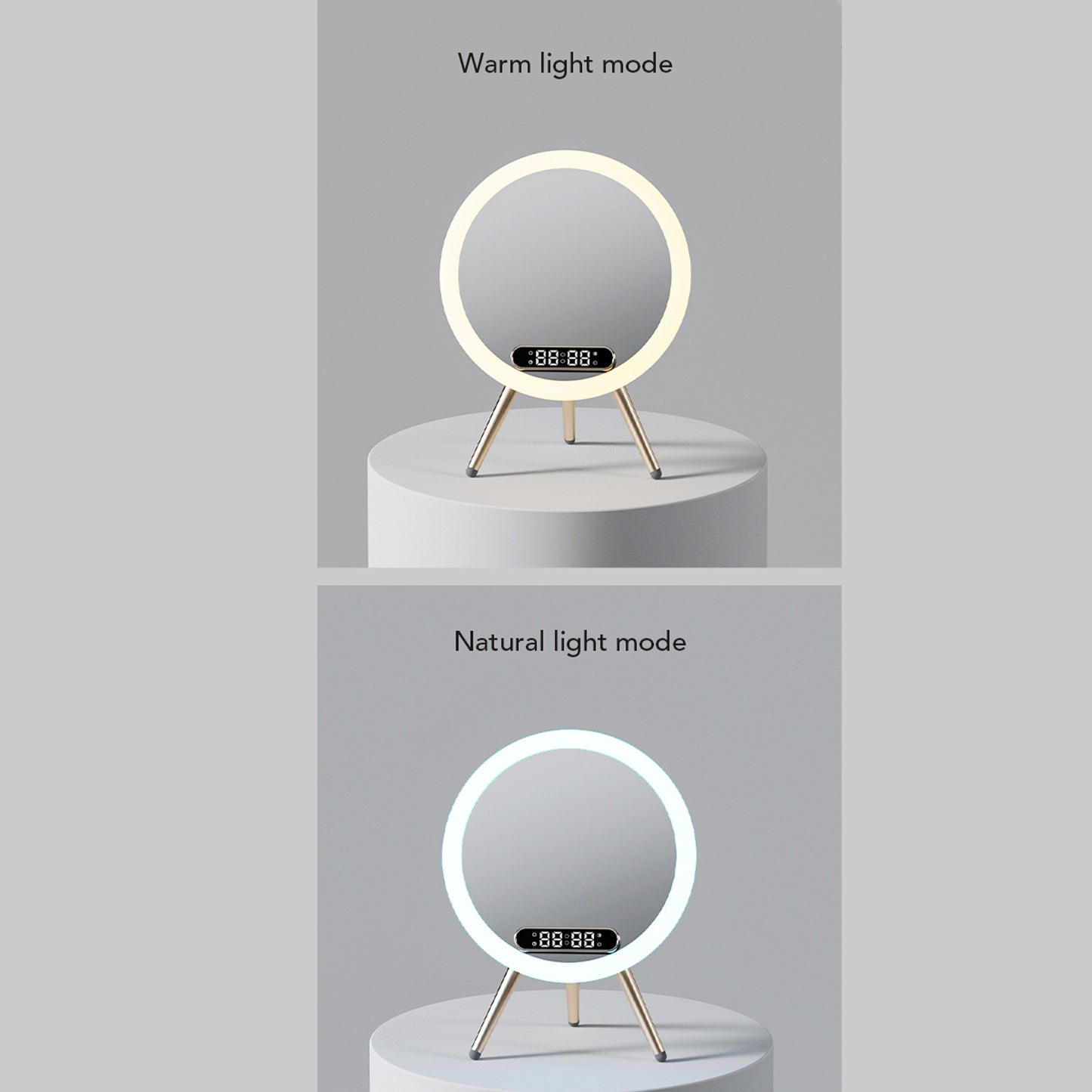 New Multi -function LED Mirror Alarm Clock Wireless Charger