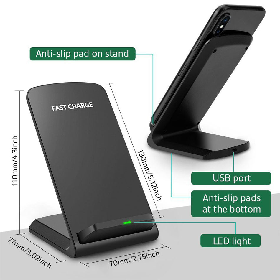 30W Fast Charging Vertical Wireless Charger Fruit Phone Desktop Stand