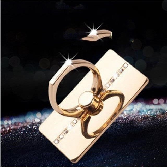 Metal Universal Mobile Phone Holder Fastened Ring Rhinestone Desktop Paste