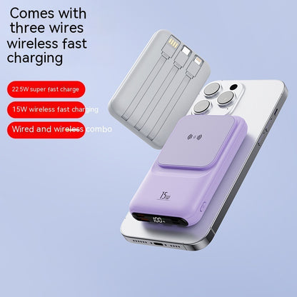 Magnetic Wireless Charger Power Bank With Cable Super Fast Charge