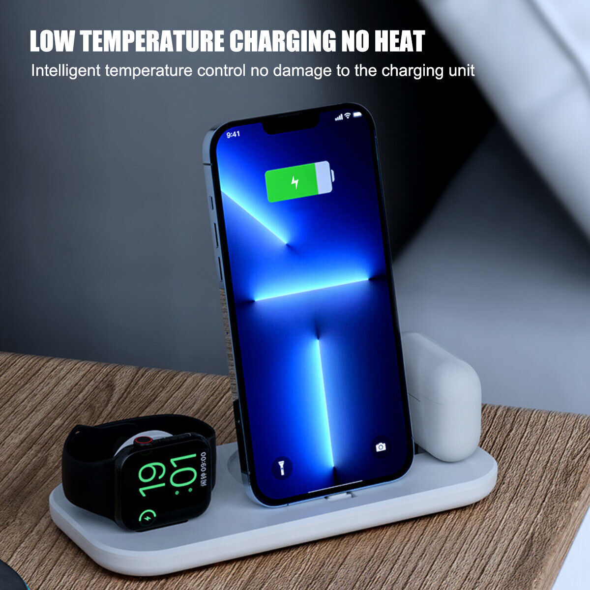 3 In1 Wireless Charger Dock Charging Stand For Watch Mobile Phone